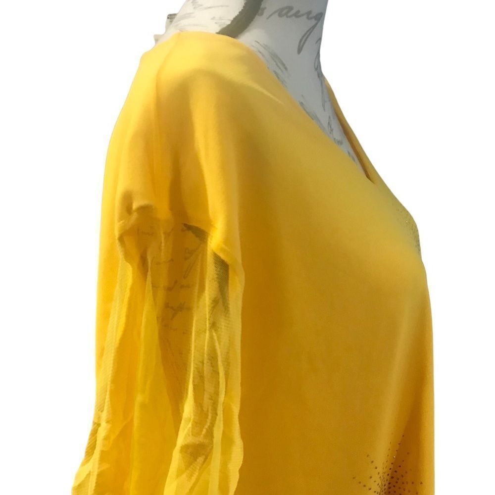 Giorgio Fiodine Yellow Blouse Plus Size Womens 26 28 NWT - Picture 6 of 16